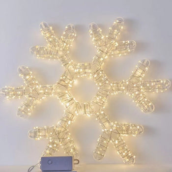 Panel plastik me drita me prizë ne formë flokë bore Warm Light