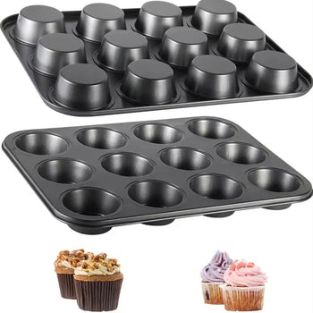 Tavë për cupcake me 12 vende, gri