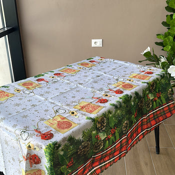 Mbulesë tavoline me motive Krishëlindjesh jeshile