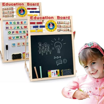 Tabelë druri 2 në 1 për të mësuar fëmijët