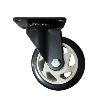 Rrotë rrotulluese industriale me mbajtëse metalike për karroca dhe pajisje, H12.5 cm