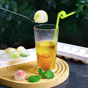 Gotë uji me kontur gold dhe vijëzime, set 6 copë