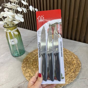 Set thikash kuzhine inox me dorezë plastike (3 copë)