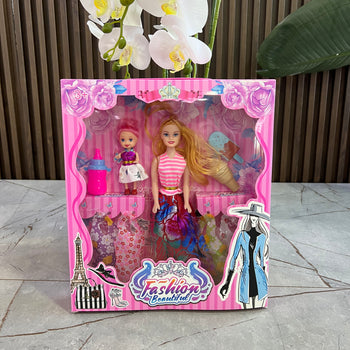 Fashion Beautiful, Nena me garderoben e saj & me te bijen me biberon/ akullore