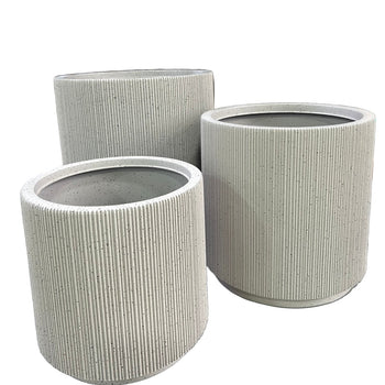 Set vazo 3 Pcs me dizenjo me vija vertikale dhe me pika të zeza