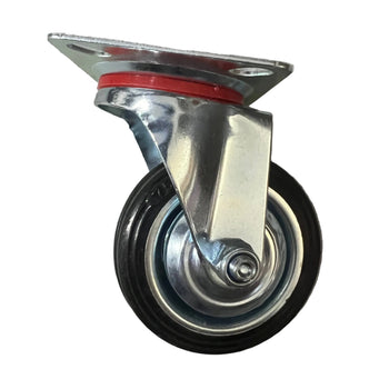 Rrotë industriale metalike rrotulluese me bazë montimi H10 cm