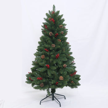 Pemë artificiale me boce pishe dhe degë Cherry