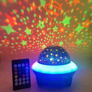 Projektor LED yjesh me muzikë dhe drita shumëngjyrëshe, USB + telekomandë
