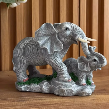 Objekt dekorativ polisterine 2 elefant gri me brirë të bardhë