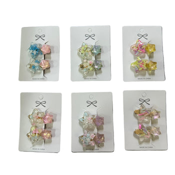 Kapëse flokësh në formë ylli me ngjyra pastel