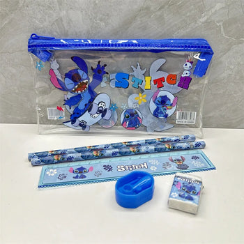 Kuletë me Stitch transparente me sende shkollore