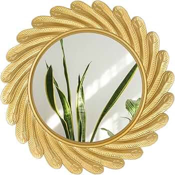 Pasqyrë rrethore gold me degë