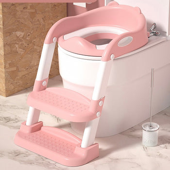 Përshtatëse tualeti për fëmijë me shkallë, rozë, blu, bojëqielli