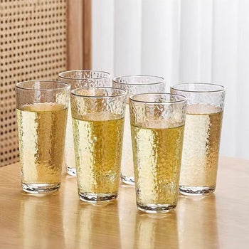Gotë qelqi për pije me bulza uji, set 6 copë
