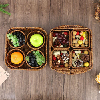 Shportë katrore kashte ngjyrë natyrale