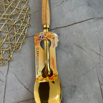 Lugë servirje me bisht druri, gold