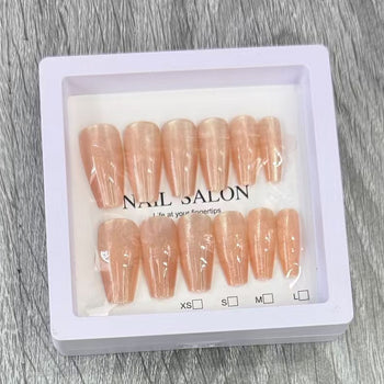 Thonj fallco të gjatë, nude me shkëlqim, 12 copë