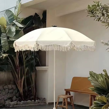 Çadër plazhi me thekë, bezhë/blu