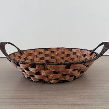 Shportë kashte me doreza ngjyrë kafe