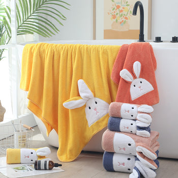 Peshqirë për trupin & fytyrën me lepurush, set 2 copë