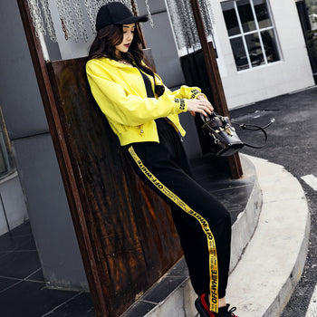 Pantallona sportive me shirit të verdhë OFf White