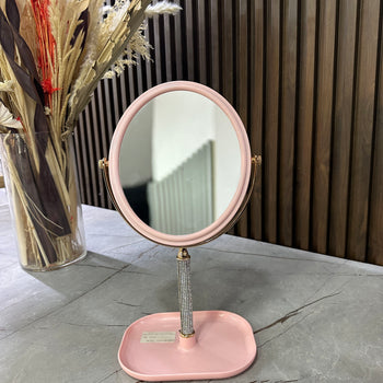 Pasqyrë tavoline kozmetike me bazë dhe mbajtëse dekorative