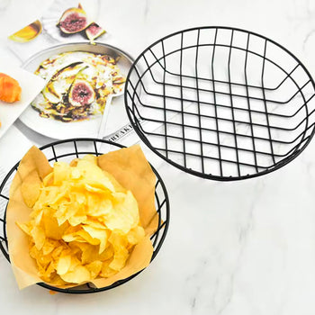 Shportë metalike rrethore për servirje ushqimi