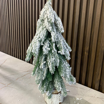 Pemë dekorative me trung dhe borë artificiale 47 cm