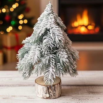 Mini pemë dekorative e mbuluar me dëborë artificiale 31 cm