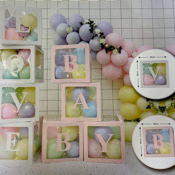 Kuti dekorative për balona “Love Baby” për festa dhe evente