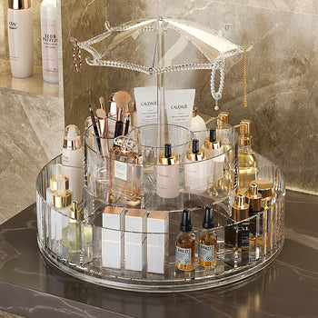 Organizuese për makeup-e & skincare me 2 kate, 360°