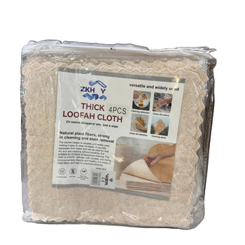 Picetë pastrimi kuzhine 4 copë, fibër natyrale për heqje njollash dhe yndyre