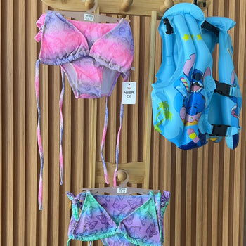 Rrobabanjo me dy pjesë për fëmijë me flutura e ngjyra fosforeshente