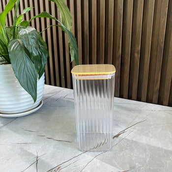 Kontenitor plastik transparent me kapak për ushqime të thata