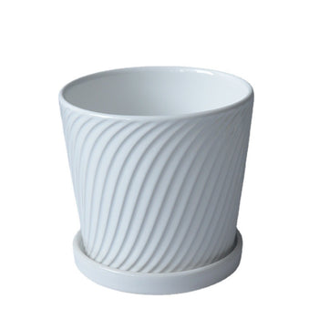 Vazo qeramike me pjatë me valëzime