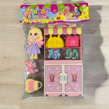 Princess toys , vajza me raftin me çanta & kepuce