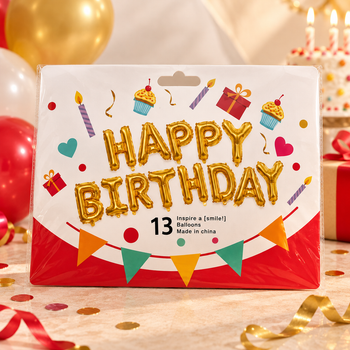 Set tullumbacesh Happy Birthday, 13 copë