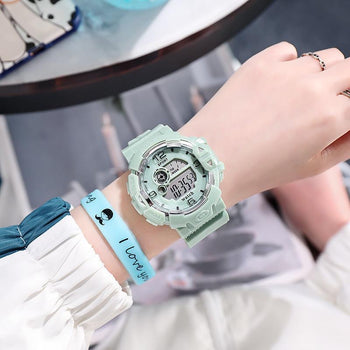 Smartwatch për femra në formë rrethore me rrip silikoni