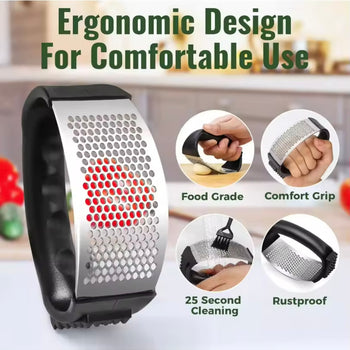 Shtypëse hudhre 2 në 1 prej çeliku inox