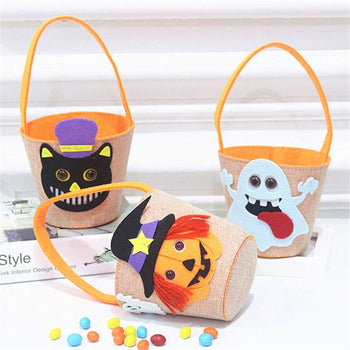 Çantë për Halloween për karamele ose dhurata me bisht portokalli