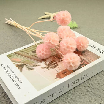 Buqetë lulesh të thata pom-pom dekorative