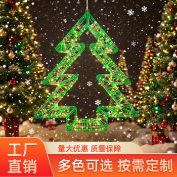 Panel plastik me drita me prizë në formë peme