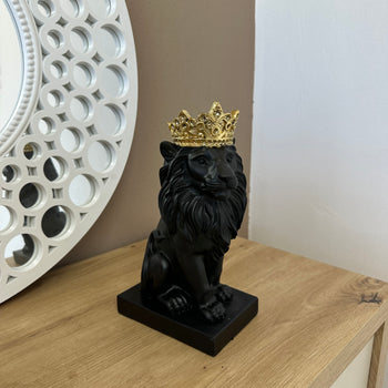 Figurinë dekorative luan mbret me kurorë, H26 cm