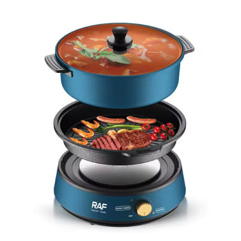 Sobë multifunksionale me tenxhere dhe grill, 2 në 1