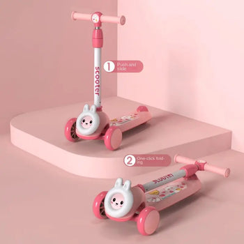 Skuter për fëmijë me lepur dhe zogj