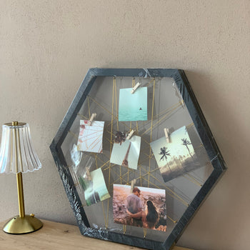 Kornizë fotosh me kapëse, në formë trapezi