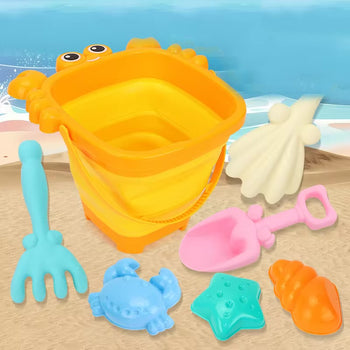 Set me 7 pjesë lodrash plazhi me kovë me gafore