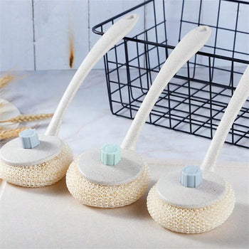 Set me 3 sfungjerë bamboo dhe furce plastike