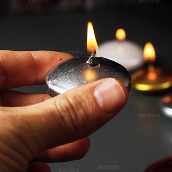 Qirinj lundrues me shkëlqim perle, Floating candle, set 10 copë