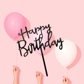 Dekor për tortën me shkrim ''Happy Birthday'' (cake topper)